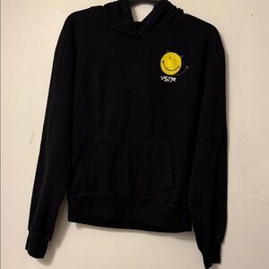 VSTR Black Hoodie with Smiley Design